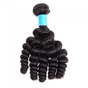 Bundles of 12-26 Inch Loose Curly Virgin Peruvian Hair #1B Natural Black hair extensions.